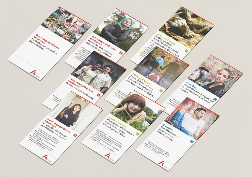Methodensammlung mit Foldern für die Jugendbildung von Arbeit + Leben